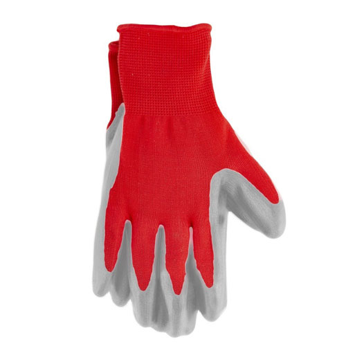 Робочі рукавички Mastertool безшовні червоно-сірий нітрил